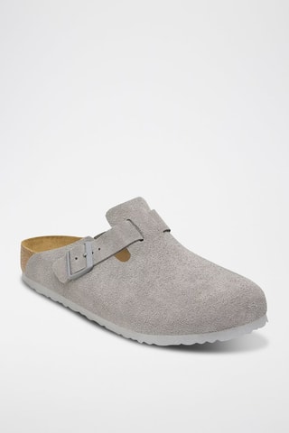 Leren Clogs Boston - Grijs - Smal