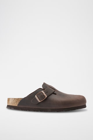 Leren Clogs Boston - Bruin - Smal