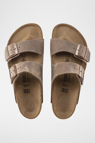 Leren Muiltjes Arizona - Taupe - Smal