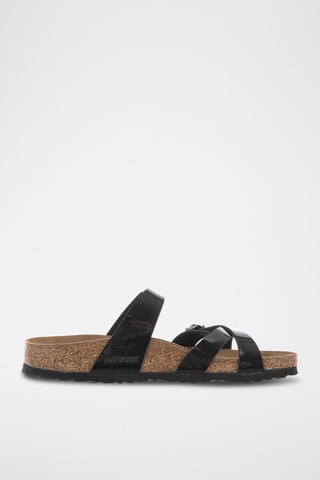 Lakleren Muiltjes Franca - Zwart - Smal