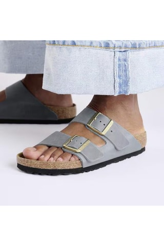 Leren Muiltjes Arizona - Grijs - Smal