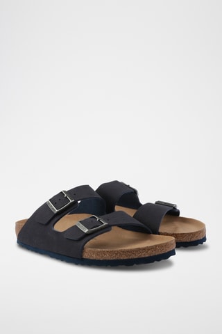 Leren Muiltjes Arizona - Marineblauw - Smal