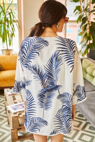 Kimono - Azul marino y blanco
