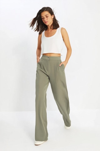 Pantalón wide leg - Caqui