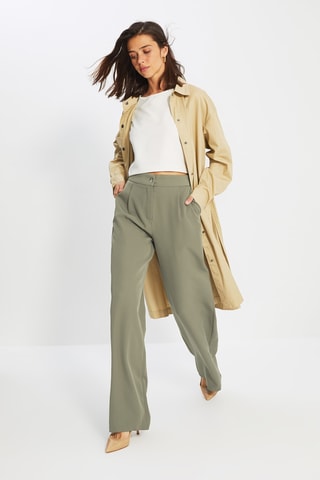 Pantalón wide leg - Caqui