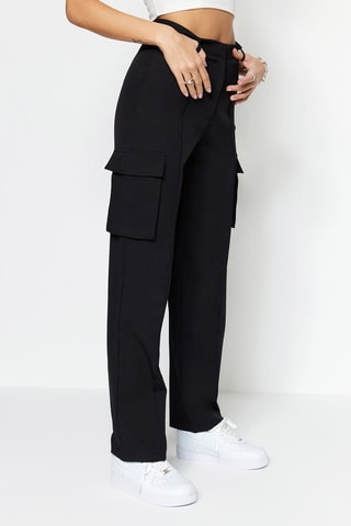 Pantalón cargo de tiro alto - Negro