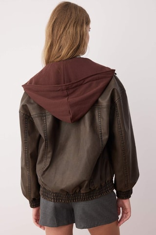 Chaqueta con capucha - Marrón oscuro