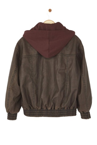 Chaqueta con capucha - Marrón oscuro
