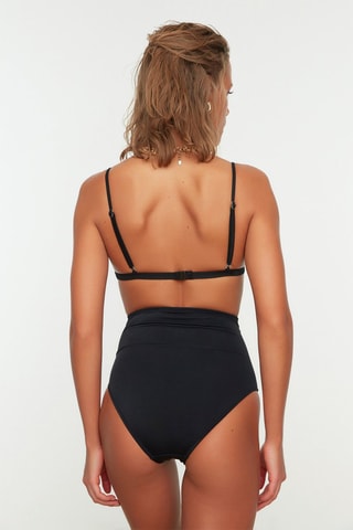 Braga de bikini de talle alto - Negro