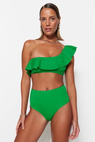 Braga de bikini de talle alto - Verde