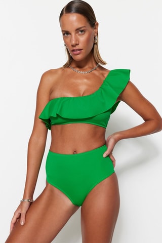 Braga de bikini de talle alto - Verde