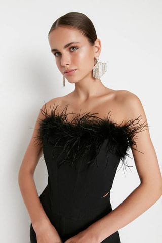 Top bustier - Negro