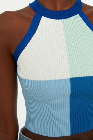 Top - Azul y blanco
