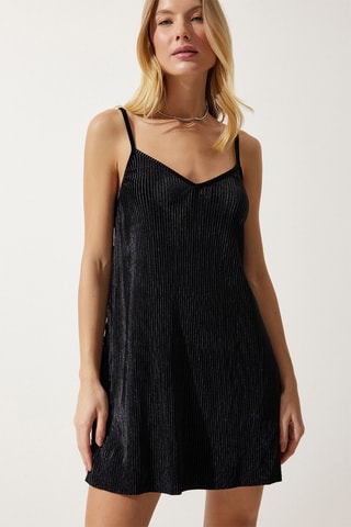 Vestido plisado - Negro
