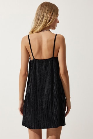 Vestido plisado - Negro