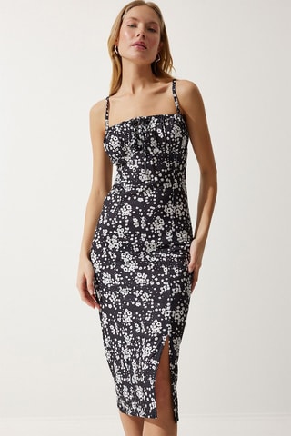 Vestido midi - Negro y blanco