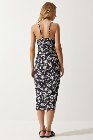 Vestido midi - Negro y blanco
