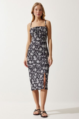 Vestido midi - Negro y blanco