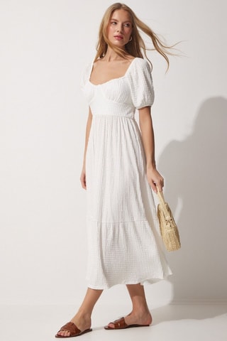 Vestido midi - Blanco