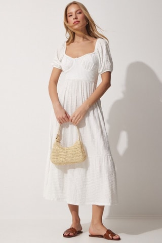 Vestido midi - Blanco