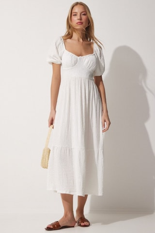 Vestido midi - Blanco