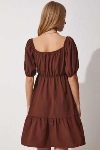 Vestido corto - Marrón