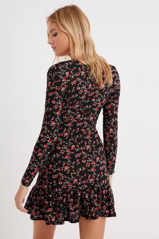 Vestido evasé - Negro