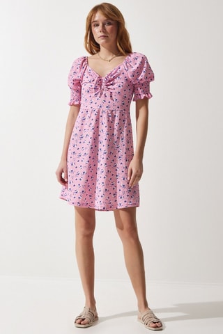 Vestido evasé - Rosa