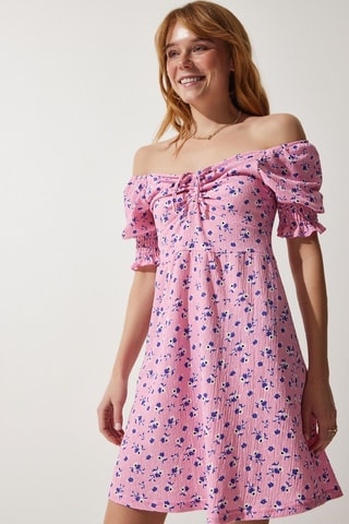 Vestido evasé - Rosa