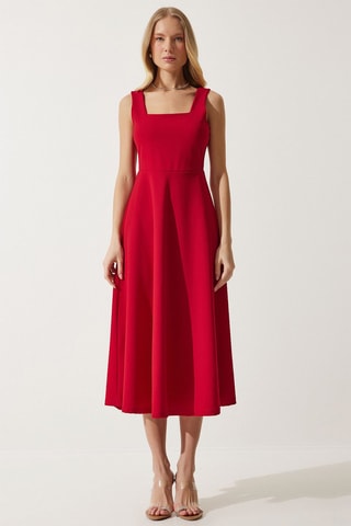 Vestido midi - Rojo