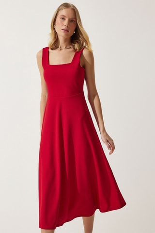 Vestido midi - Rojo