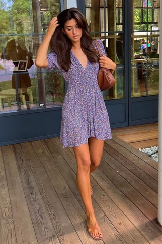 Vestido evasé - Lila