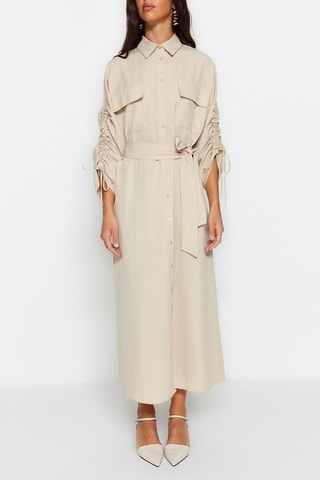 Vestido camisero - Beige