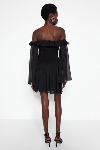 Vestido evasé - Negro