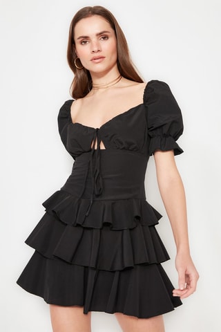 Vestido avolantado - Negro