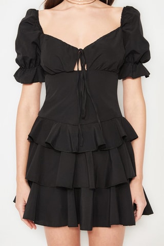 Vestido avolantado - Negro