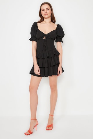 Vestido avolantado - Negro