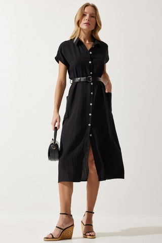 Vestido camisero - Negro