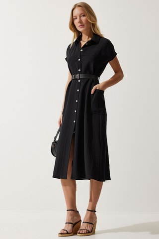 Vestido camisero - Negro