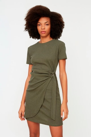 Vestido cruzado - Caqui