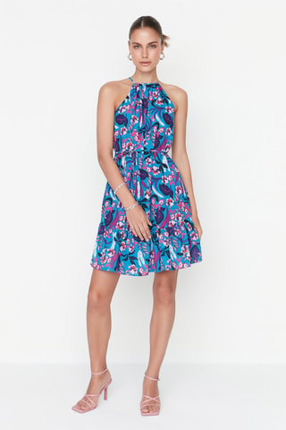Vestido corto - 
Azul