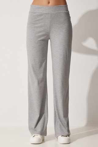 Camiseta y pantalón palazzo - Gris claro