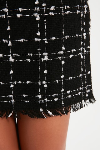 Falda recta de talle alto - Negro