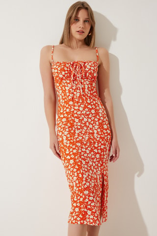 Vestido midi - Naranja