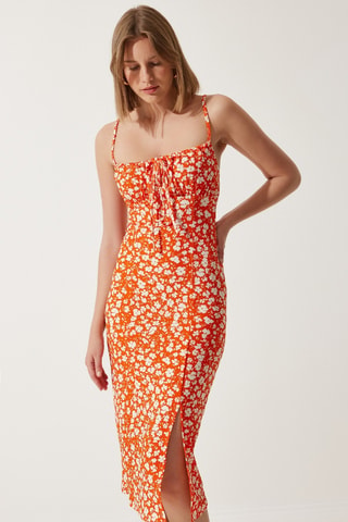 Vestido midi - Naranja