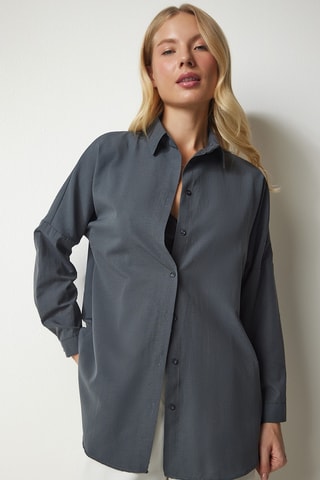 Camisa oversize - Gris oscuro