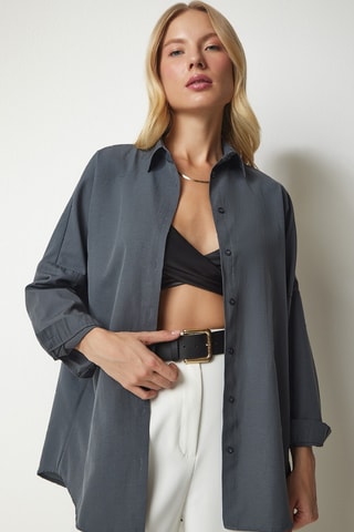 Camisa oversize - Gris oscuro