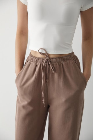 Pantalón de tiro alto - Topo