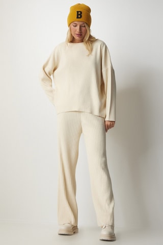 Sudadera y pantalón de tiro alto - Nude