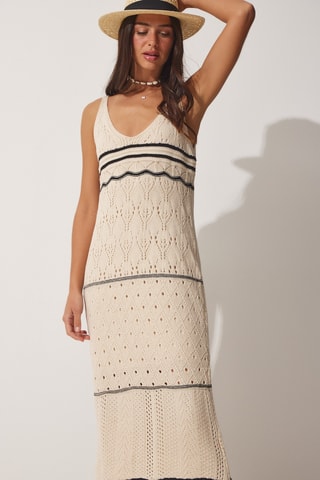 Vestido midi - Nude